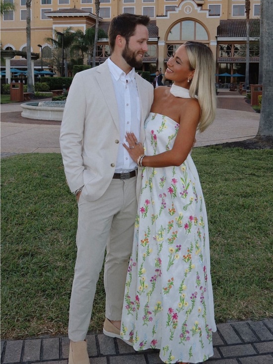 Show Me Your MuMu Dresses & Skirts - Show Me Your MuMu White Strapless Floral Maxi Dress